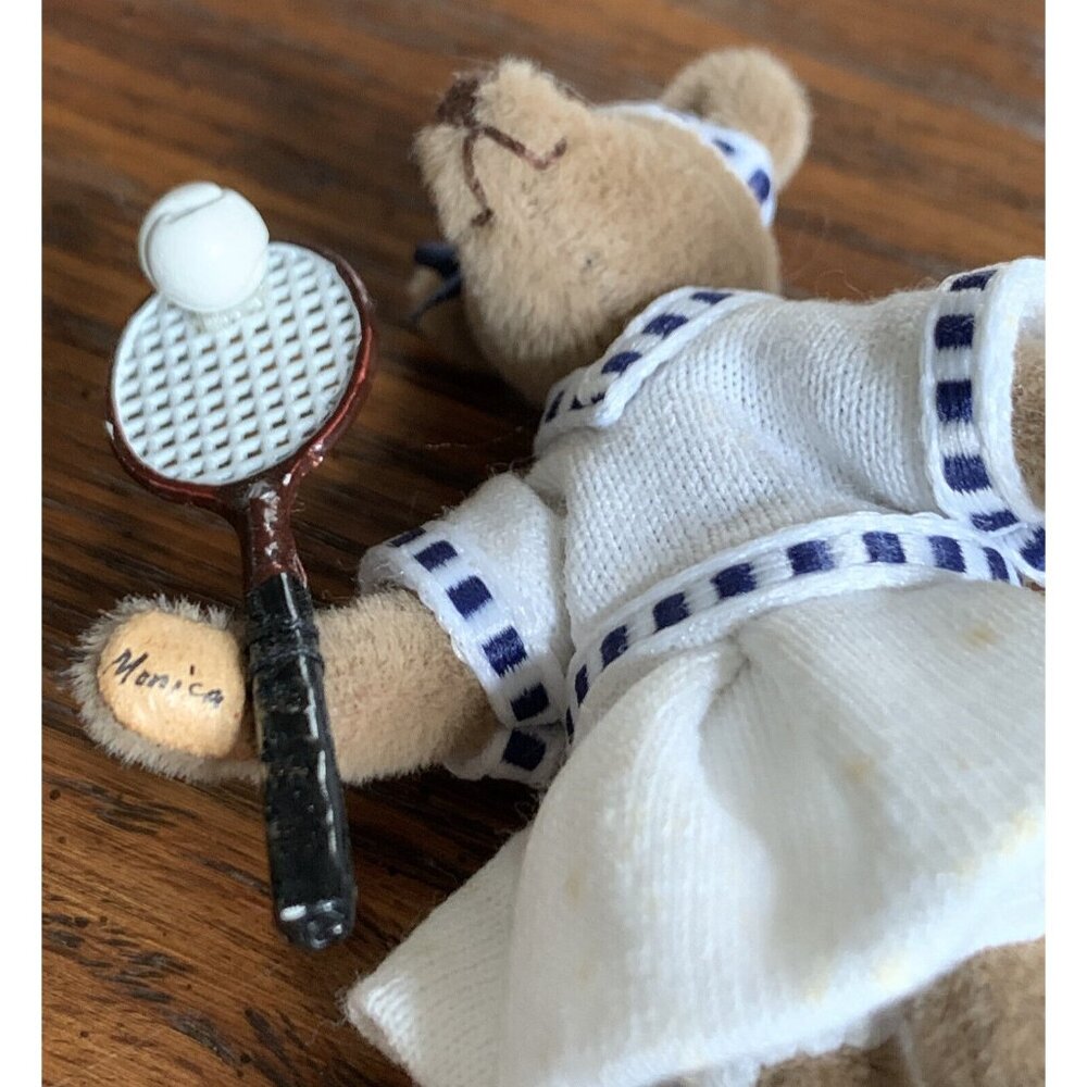 World of Miniature‎ Bears 2.5" Plush Bear Monica Tennis Player By Becky Wheeler - Picture 4 of 4